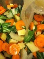 "preparation of a French velouté ; a French cream of vegetable soup"