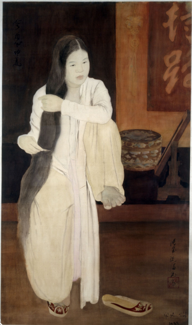 "Parisian Museum of the Asian arts - Jeune-femme en train de se peigner Vietnam 1933 NGUYEN, PHAN-CHANH"